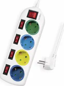 LogiLink 4 utičnice 1,5m, šarene