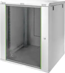 16U wall mounting cabinet 816.20x600x600 mm, color grey (RAL 7035) incl. rear side profile rails