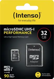 SD MicroSD Card 32GB Intenso SD-HC UHS-I inkl. SD- Adapter retail
