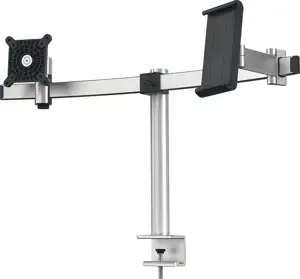 DURABLE monitor mount PRO 1Mon. 1Tablet table clamp silver.