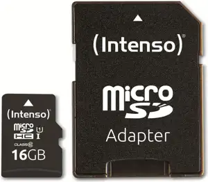 SD MicroSD Card 16GB Intenso SD-HC UHS-I inkl. SD- Adapter retail