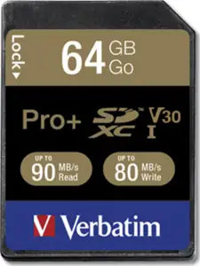 Verbatim PRO - flash memory card - 64 GB - SDXC UHS-I