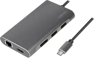 LogiLink docking station USB 3.2 Gen1, USB-C, 8-port, PD, silver