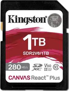 Kingston 1TB SDXC Canvas React Plus UHS-II 280R/150W U3 V60 for Full HD/4K