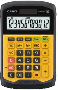CASIO OFFICE CALCULATOR WATERPROOF WM-320MT-S, 12-digit display, removable keyboard.