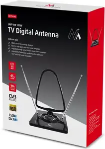 Maclean MCTV-963 High Gain Indoor Aerial Antenna Low Noise Digital Analog Freeview FM DVB Strongt 45dB DVB-T/T2 H.265 HEVC