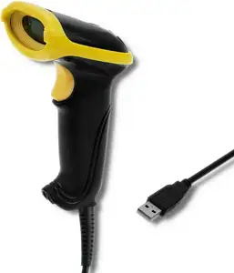 Qoltec 50860 Wired Laser Barcode Scanner 1D | USB