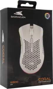 BARACUDA RGB gaming miš BGM-031 CORAL bijeli 12.800dpi