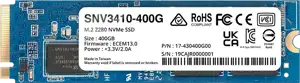 Synology SNV3410 400GB Enterprise NVMe m.2 2280 SSD, NVMe PCIe 3.0 x4, Read/Write(128 KB, QD32) 3,000 /750 MB/s, MTBF : 1.8 million hours