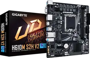 GIGABYTE MB H610M S2H V2 (LGA 1700, 2x DDR5 up to 64GB, 1x PCI-E x16x16, 1x PCI-Ex1, 4x SATA, 1x M.2, 4x USB 3.2 Gen1, 4x USB 2.0/1.1, internal 4x USB 2.0/1.1, 1x HDMI 2.0, 1x DP, Realtek GbE LAN 1Gbp
