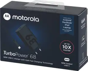 Motorola Charger TurboPower 68 GaN w/ 6.5A USB-C cable, Black