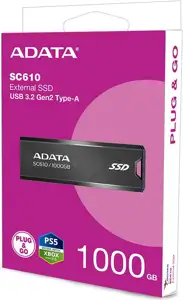 ADATA SC610 USB flash drive 1 TB USB Type-A 3.2 Gen 2 (3.1 Gen 2) Black