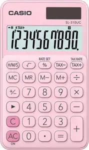 CASIO CALCULATOR POCKET SL-310UC PK PINK, 10 DIGIT DISPLAY