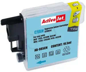 Activejet AB-985CN ink (replacement for Brother LC985C; Supreme; 19.5 ml; cyan)