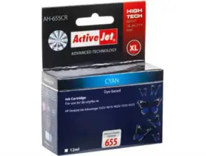 Activejet AH-655CR ink (replacement for HP 655 CZ110AE; Premium; 12 ml; cyan)