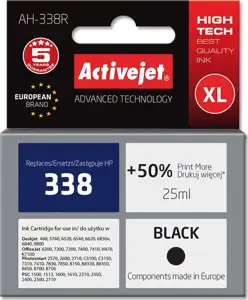Activejet AH-338R Ink cartridge (replacement for HP 338 C8765EE; Premium; 25 ml; black)