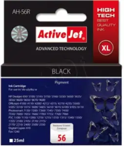 Activejet AH-56R Ink cartridge (replacement for HP 56 C6656A; Premium; 25 ml; black)