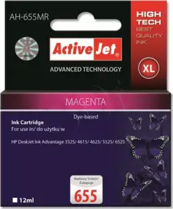 Activejet AH-655MR ink (replacement for HP 655 CZ111AE; Premium; 12 ml; magenta)
