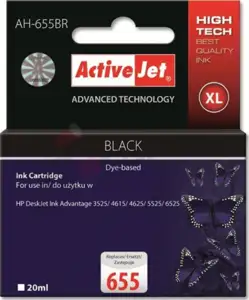 Activejet AH-655BR ink (replacement for HP 655 CZ109AE; Premium; 20 ml; black)