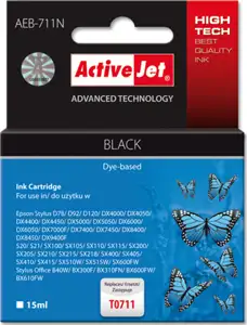 Activejet AEB-711N Ink cartridge (replacement for Epson T0711, T0891, T1001; Supreme; 15 ml; black)