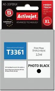 Activejet AE-33PBNX Ink (replacement for Epson 33XL T3361; Supreme; 12 ml; photo black)