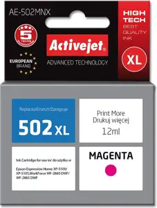 Activejet AE-502MNX ink (replacement for Epson 502XL W34010; Supreme; 12 ml; magenta)