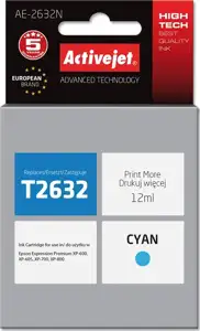 Activejet AE-2632N Ink cartridge (replacement for Epson 26 T2632; Supreme; 12 ml; cyan)