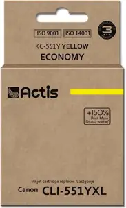 Actis KC-551Y ink (replacement for Canon CLI-551Y; Standard; 12 ml; yellow (with chip)