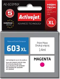 Activejet AE-603MNX ink (replacement for Epson 603XL T03A34; Supreme; 14 ml; magenta)