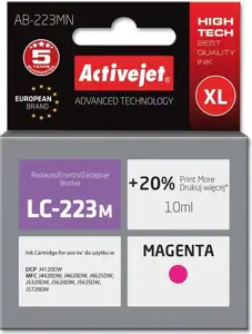Activejet AB-223MN Ink Cartridge (Replacement for Brother LC223M; Supreme; 10 ml; magenta)