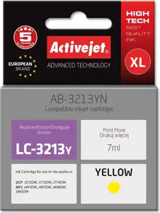 Activejet AB-3213YN Ink cartridge (replacement for Brother LC3213Y; Supreme; 7 ml; yellow)