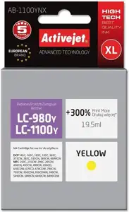 Activejet AB-1100YNX Ink cartridge (replacement for Brother LC1100Y/980Y; Supreme; 19.5 ml; yellow)