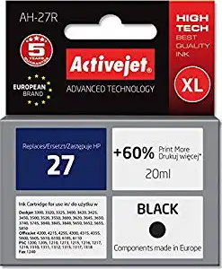 Activejet AH-27R Ink cartridge (replacement for HP 27 C8727A; Premium; 20 ml; black)