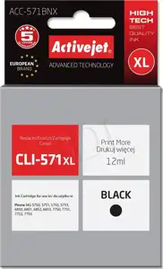 Activejet ACC-571BNX Ink cartridge (replacement for Canon CLI-571XLBk; Supreme; 12 ml; black)