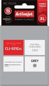 Activejet ACC-551GN ink (replacement for Canon CLI-551G; Supreme; 15 ml; grey)