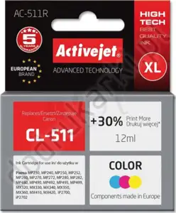 Activejet AC-511R Ink cartridge (replacement for Canon CL-511; Premium; 12 ml; color)