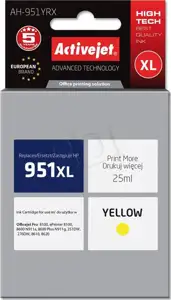 Activejet AH-951YRX Ink Cartridge (replacement for HP 951XL CN048AE; Premium; 25 ml; yellow)