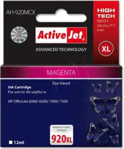 Activejet AH-920MCX Ink Cartridge (replacement for HP 920XL CD973AE; Premium; 12 ml; magenta)