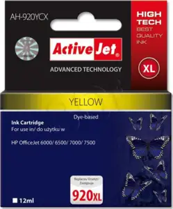 Activejet AH-920YCX Ink Cartridge (replacement for HP 920XL CD974AE; Premium; 12 ml; yellow)