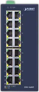 Planet Industrial 16-Port (16x100Mbps RJ45) Switch (-40~75C), unmanaged
