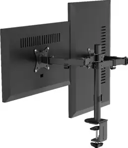 Gembird MA-D2-03 Adjustable desk mounted double monitor arm, 17”-32”, black