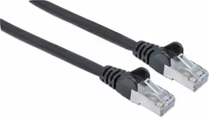 S/FTP 26 AWG, CAT7 Raw Cable, CAT6a Modular plugs, 7.5 m, Black