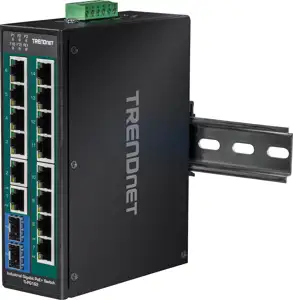 TRENDnet Industrie Switch 16Port Gbit PoE+ Metall DIN-Rail