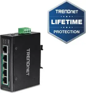 TRENDnet Industrie Switch 5 Port Fast Eth. PoE+ L2 DIN-Rai
