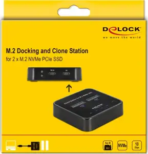 DELOCK M.2 Dockingstation 2x M.2 NVMe PCIe SSD Klon Funktion