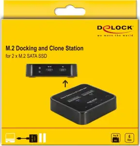 DELOCK M.2 Dockingstation für 2xM.2 SATA SSD mit Klon