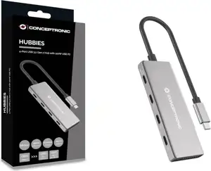 CONCEPTRONIC Dock USB-C->4x USB-C 100WPD o.Netzteil 0.25m gr