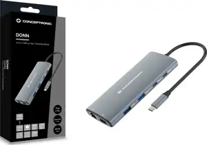 CONCEPTRONIC Dock USB-C->HDMI,GbE,USB-C+3.0,SD,60WPD0.15m gr