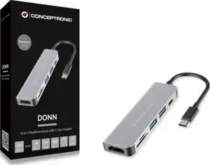 CONCEPTRONIC Dock USB-C->HDMI,2xUSB3.0,SD,100WPD 4K60Hz gr