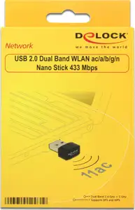 USB 2.0 Dual Band WLAN ac/a/b/g/n Nano Stick 433Mbps
